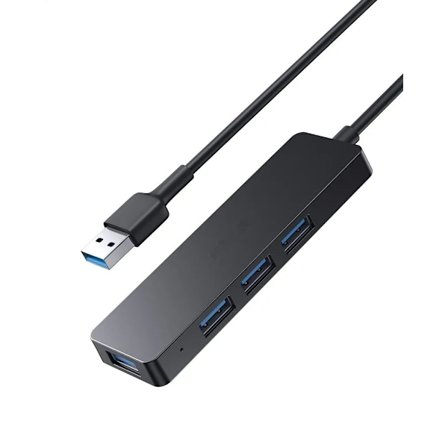SiGN USB-A Hubb, 4xUSB-A 3.0 - Svart