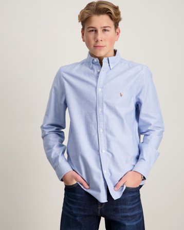 Polo Ralph Lauren The Iconic Oxford Shirt Blauw Overhemden Jongens - Kids Brand Store