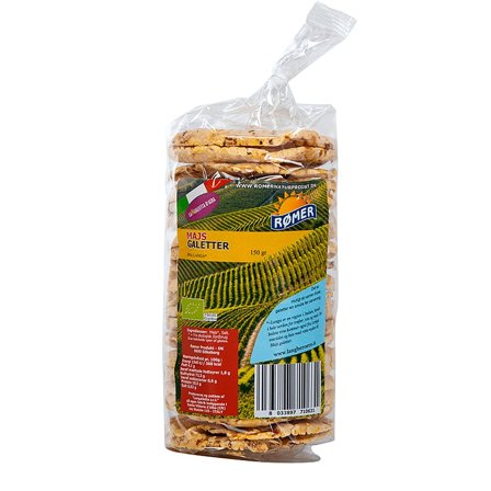 Rømer Majs Galetter Ø 150 g, Helse & Madvarer, Brød, Kiks & Kager, Knækbrød