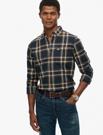 Superdry L/S Cotton Lumberjack Shirt - Navy - S