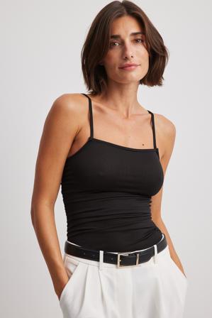 NA-KD Débardeur froncé en jersey - Hauts froncés - Noir - Small