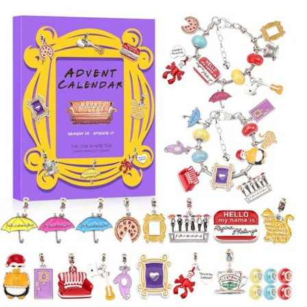 2025 24 Dages Julekalender Nedtælling FRIENDS Charme Armbånd Jule Overraskelsesgave 26s [BR]