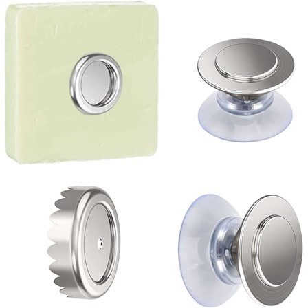 2 stk. magnetisk sæbeholder, rustfrit stål vægmonteret magnetisk sæbeholder, ingen lim, med praktisk og kraftig sugekop, til daglig brug i 