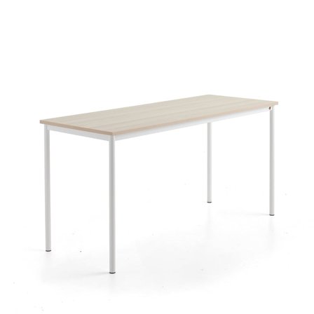 Skrivebord SONITUS PLUS, 1800x700x900 mm, støjreducerende ask højtrykslaminat, hvid