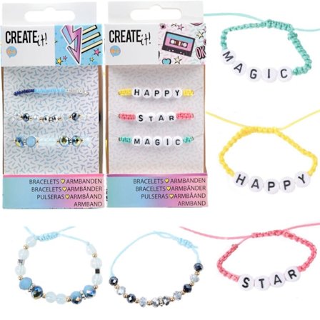 Armbånd for barn - Perler/bokstaver MultiColor Bokstaver