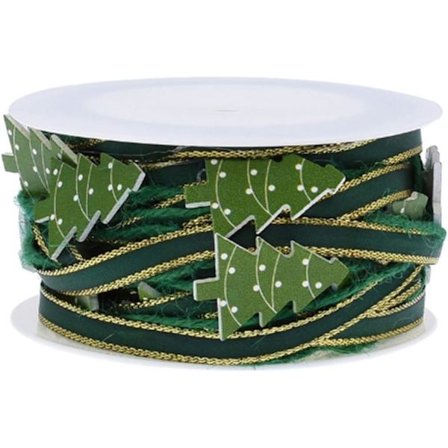 (Grøn) Julebånd 5m Jule Satinbånd Pyntehåndværk Wra