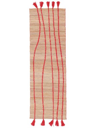 Waves 80X250 Petit Beige/Rouge Couloir Tapis