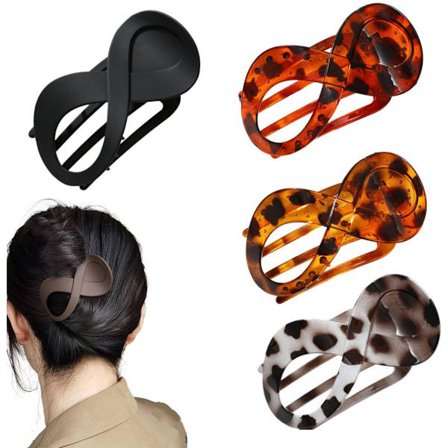 Hårnål 4 Stykker Hårklemme Hårtilbehør Sidekam Hårtilbehør Bryllupshårklemmer Kvinder Retro Buet Flade Klemmer Flad Klo Klemme 9cm x 5cm Og