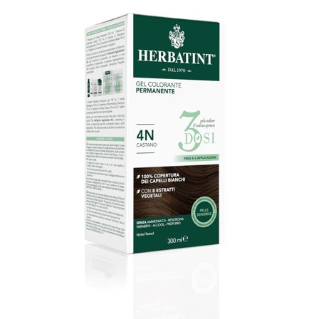Herbatint Tinta Capelli Gel Permanente 4N Castano 300ml 3 Dosi