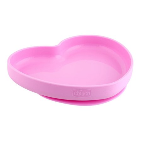 Chicco Piatto Cuore Silicone Con Ventosa Rosa 1 Pezzo