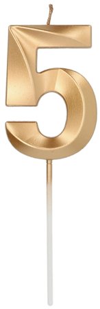 Sifferljus Guld metallic "0-9" Siffra 5