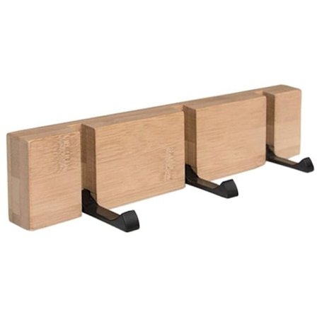 Veggopphengt klesstativ i tre - Kleshengere med 3 sammenleggbare metallkroker for jakker, hatter, vesker, gang, soverom, bad 30cm..DEBUNS