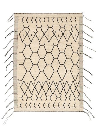Anudada A Mano Berber Style Alfombra 174X247 De Lana Beige/Negro