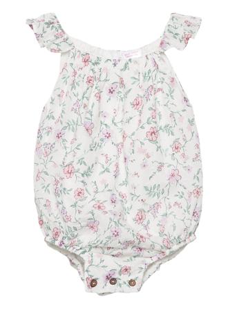 Cotton Floral Romper Bodies Sleeveless Bodies Hvit Mango*Betinget Tilbud