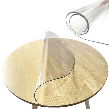 5 Størrelser Klar Pvc Bordbeskytter Rund Pvc Dug 2.0mm Tyk Skrivebordsmåtte Vandtæt Vinyl Bordbeskytter