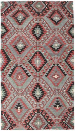 Tissé À La Main Kilim Vintage Turquie Tapis 177X308 Vintage De Laine Gris/Rouge
