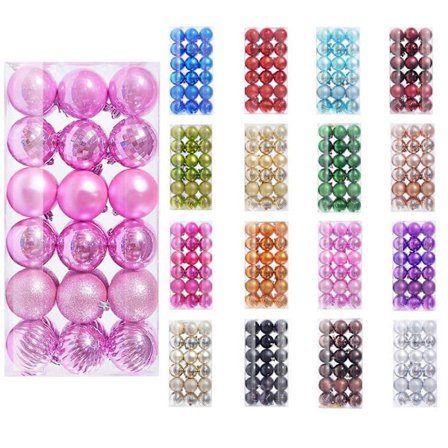 Juleudsalg! PRETXORVE 36 STK 3CM Julekugler, kompatible med juletræspynt, julekugledekoration til hjemmefest[D]