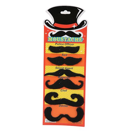 2024 6 stk. Falsk Sort Overskæg Festlig Forestilling Cosplay Kunstigt Skæg til Halloweenfest_tfrf