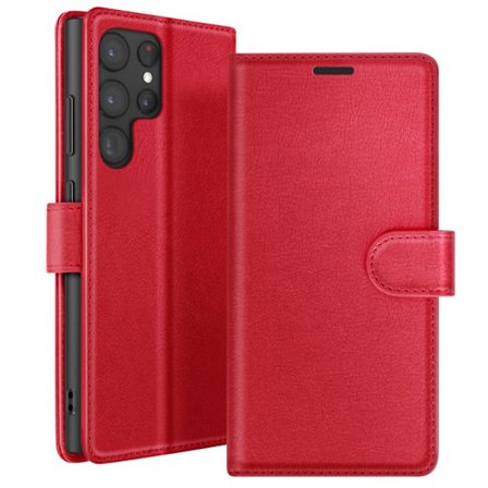 Étui Portefeuille til Samsung Galaxy S22 Ultra Stativ og Længde Zanaé Rød
