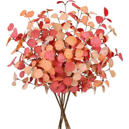 5 stk. Kunstige eukalyptusstilker blader høstdekorasjoner til hjemmet høst falsk eukalyptus kunstige blomster til høstdekor