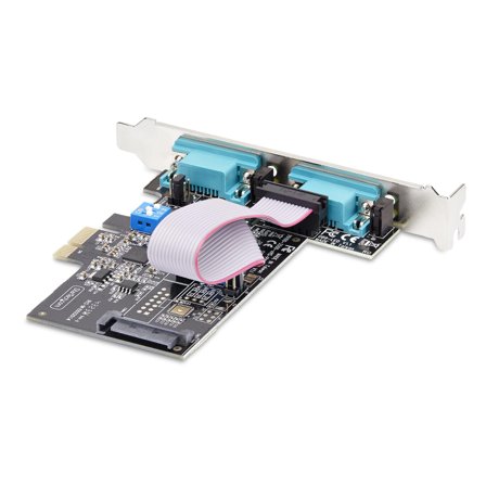 StarTech 2-Port Serial PCIe Card, Dual-Port PCI Express to RS232/RS422/RS485 (DB9) Serial Card, Low-Profile Brackets Incl., 16C1050 UART,