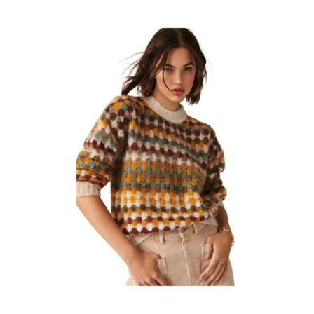 Ba&Sh, Round-neck Knitwear Oranje, Dames, Maat:XS,polyester,gestreept
