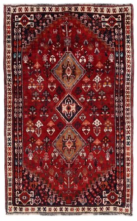 Shiraz Vloerkleed Oosters Donkerrood/Zwart (Wol, Perzië)