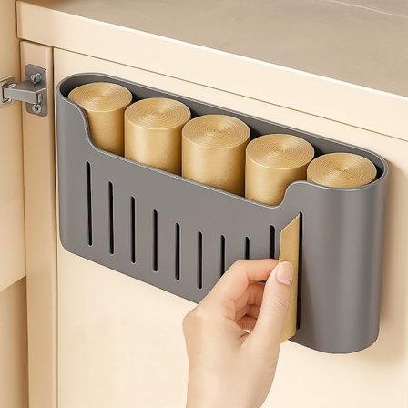 Vægmonteret køkkenskabsreol, opbevaringsreol til plastfolie, rustbestandig, til opbevaring af plastfolie og aluminiumsfolie, kan monteres