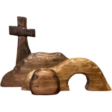Påskuppståndelse Scenuppsättning, Påsk Trä Dekorationer Religiösa, Jesus Födelse Kristus Staty Dekoration