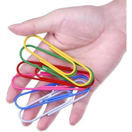 Förpackning med 40 extra stora gem 100 mm - 8 färger, 5 stycken av varje