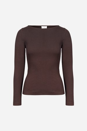 CAMILLA PIHL - Petronella Rib Boatneck - Dark brown - XS
