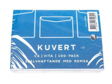 EMO Kuvert konsument C6 114x162mm remsa 100/fp - Lyreco - Emballage och lagerutrustning - Kuvert och postemballage - Kuvert - C6