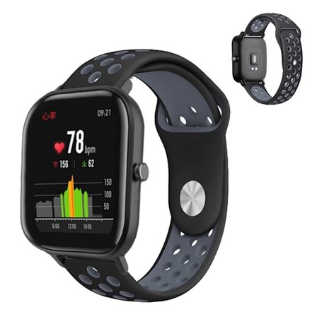 Amazfit GTS klockarmband i silikon med dubbla färger - Svart / Grå