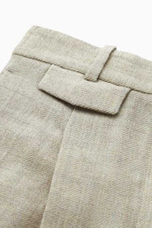 COS Women's Regular Pleated Wool Wide-Leg Trousers in Beige