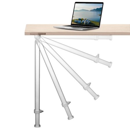 Fällbara teleskopiska bordben, justerbar höjd 21,3-36,6 tum, hållbar aluminiumlegering,Vit