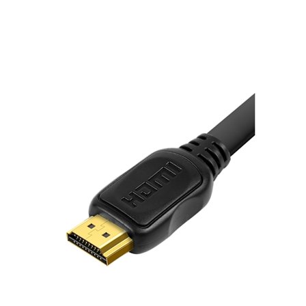 Flat HDMI til HDMI Kabel 4K, 2m - Sort