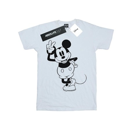 Disney Boys Mickey Mouse Peace Hand T-shirt 7-8 år Vit