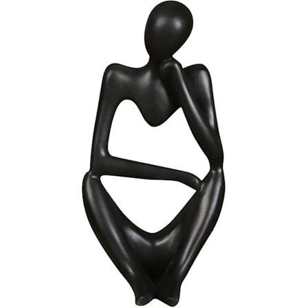 Abstrakt harpiksstatue Skulptur og figurer Moderne hjemmedekor Stue Sorte unike statuer