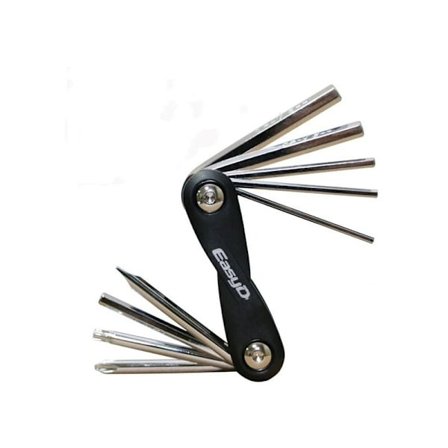 10-i-1 grundläggande cykelmultiverktyg bestående av skruvmejsel, Torx-nyckel och insexnyckelsats för på språng I cykelverktyg I minivickverktyg I 