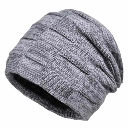 Godt tilbud til lav pris! Slasket herre beanie hue vinterhue herre cool beanie hue herre foret med strikket hue - Glad