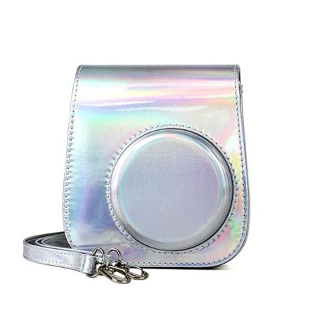 För Instax Mini 11 case PU-läder, mjuk cover för Fujifilm Polaroid-filmkameraväska med axelrem