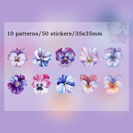 50 st/rulle Washi-tejp dekorativa klistermärken 02 02