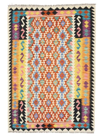 Pequeño Kilim Afghan Old Style Alfombra 130X185 Lana