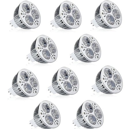 10 kpl 9W LED-lamppu Spottivalo 900lm MR16 3 LED-helmeä