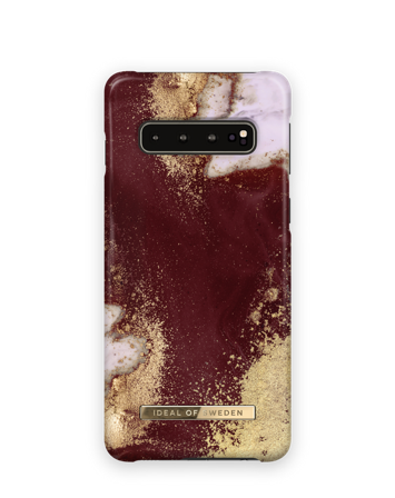 Galaxy S10 Hoesje, Golden Burgundy Marble, iDeal of Sweden