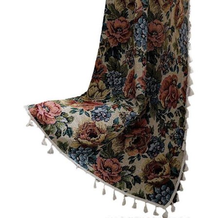 Gardiner Jacquard Tofs Kök Gardiner Lantligt Burspråk Ros Halvmörkläggande