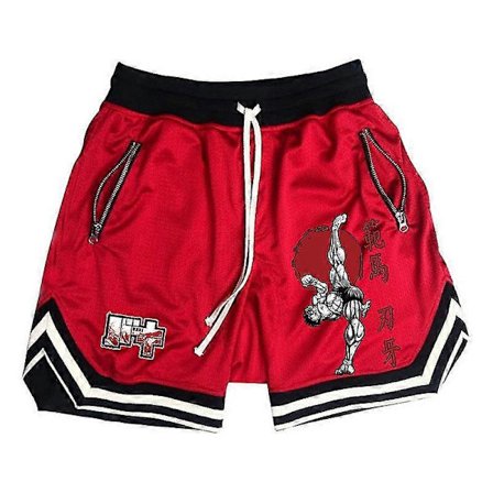 Anime Hanma Baki Herre Shorts Hurtigtørkende Mesh Gym Shorts Pustende Til Fitness Joggebukser Sommer Basketball Sport Shorts Unisex