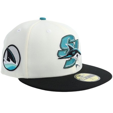 New Era - "Hatstore Exclusive x San Jose Sharks 59FIFTY Chrome/Black Fitted " Fitted White Cap - NHL @ Hatstore