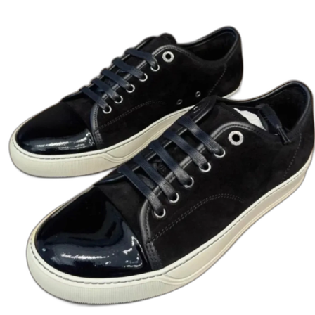 Svarta sneakers från Lanvin med lackad tå