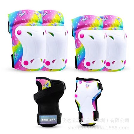 Justerbara knä- och armbågsskydd för barn, 6-i-1 handledsskydd för cykel, inlines, sparkcykel, 3-8 år, S
